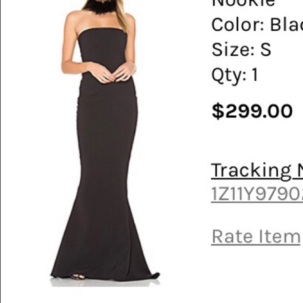 Nookie black fitted gown
